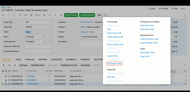 Acumatica automated orders1