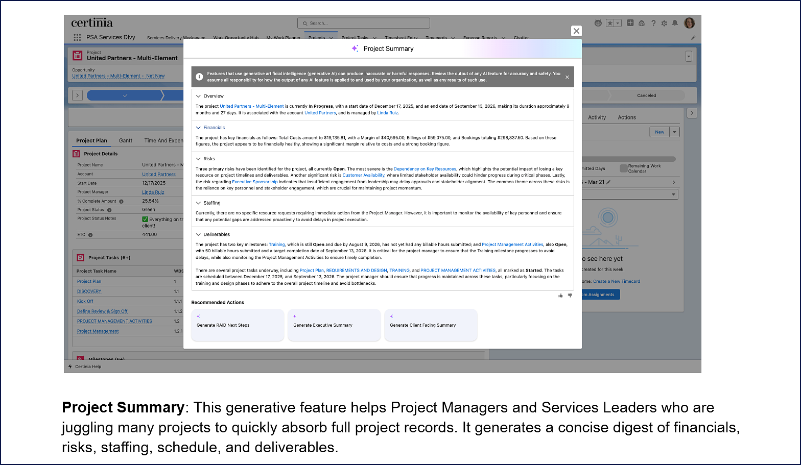 Certinia project summary