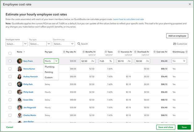 New Employee Cost Rate Feature helps track Project Payroll Costs