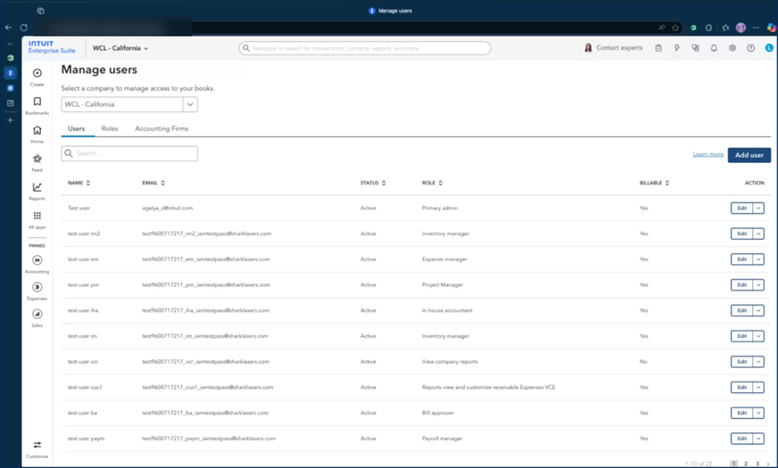 Intuit Enterprise Suite Consolidated View